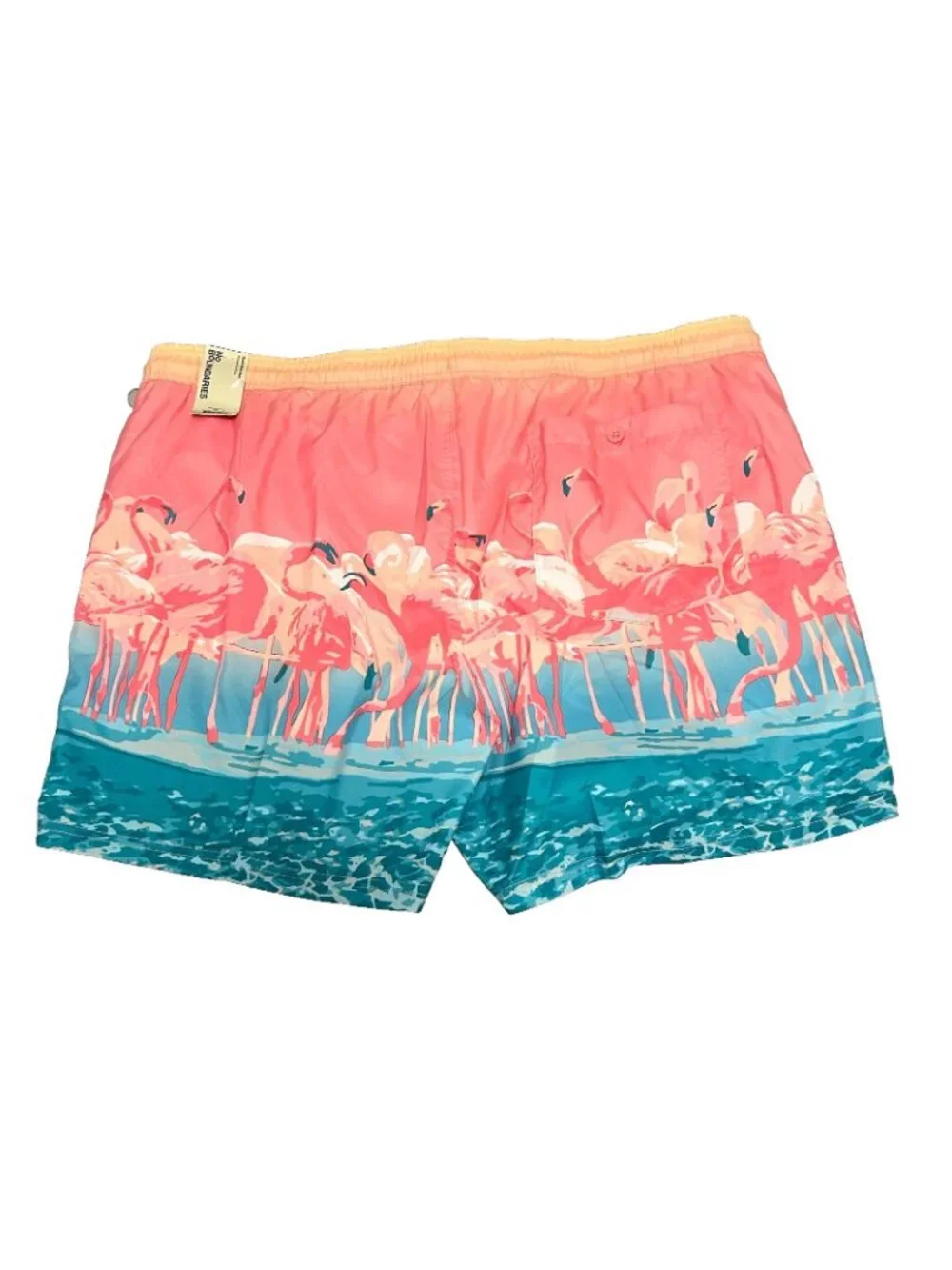 No Boundaries Men’s Flamingo Swim Trunks Size 3XL 48-50 Pink Blue 6” Inseam NWT